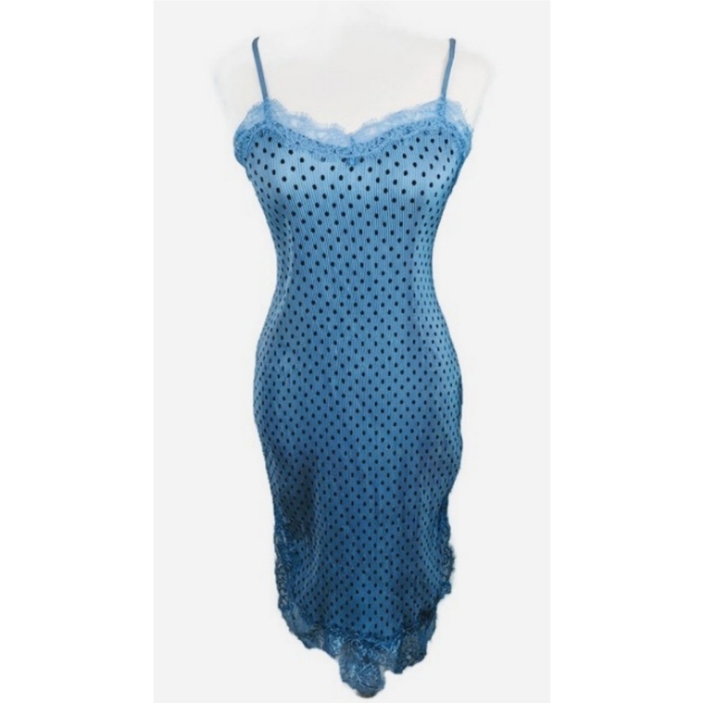 Free People Blue Dot Margo Pleated Slip Dress, 0 - Picture 2 of 7